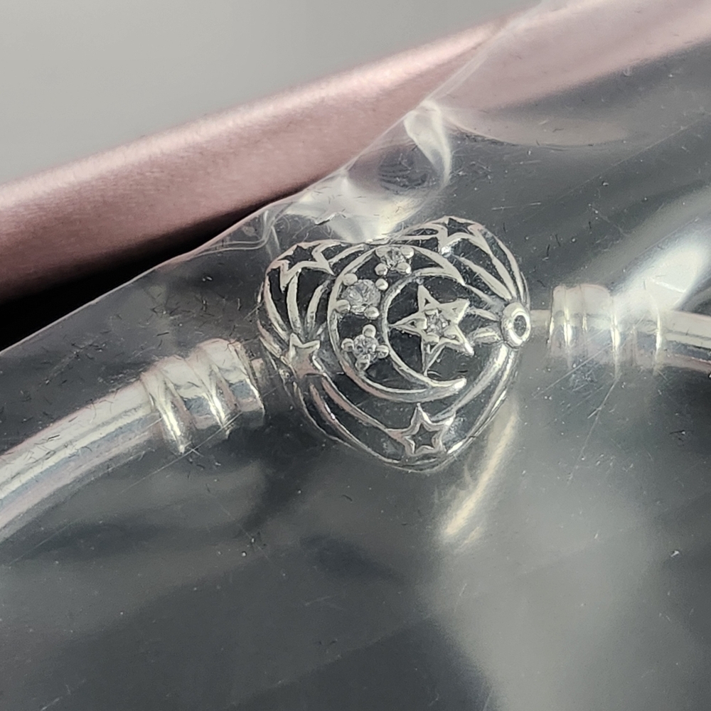 Pandora Celestial Heart Clasp Bangle Sterling silver - Picture 8 of 8